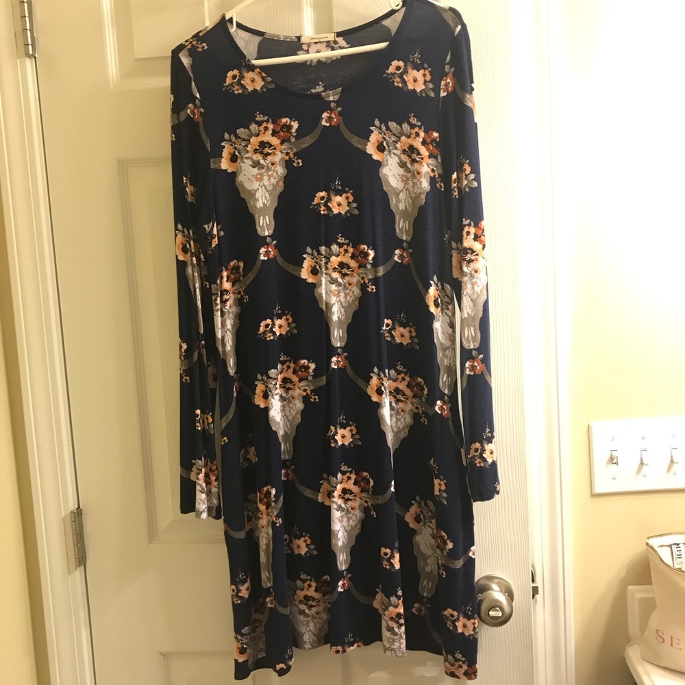 Cow Skull T-Shirt Dress